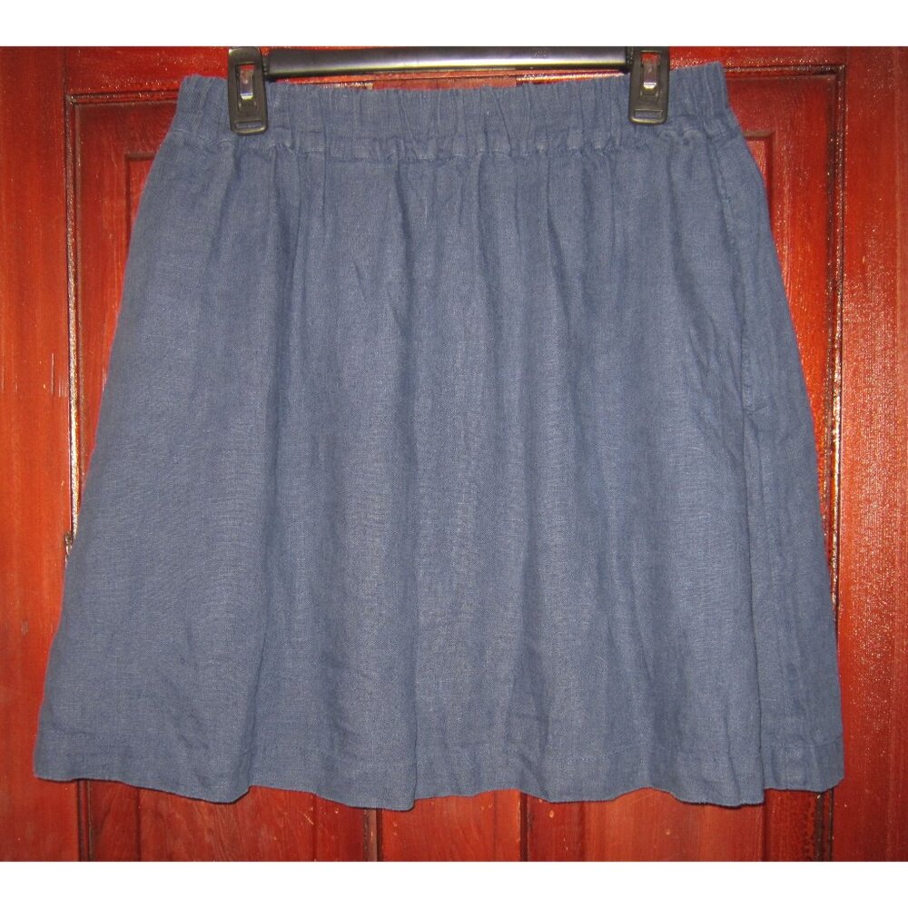 Linenfox Dark Blue Knee Length XL Skirt